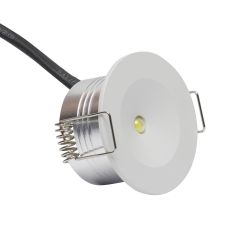 LED noodverlichting 3 watt - wit frame - rond 45 mm - gatmaat 35 mm - anti paniek - geen testknop nodig - snoer en stekker