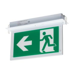 Inbouw Vluchtweg verlichting systeemplafond - inclusief 3 pictogrammen - 2 watt - autotest - witte behuizing