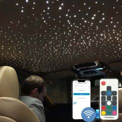 sterrenhemel plafond set - voor auto - 500 fibers - 300 kleuren-puur wit kiesbaar - mobiele app android + Apple - afstandsbediening