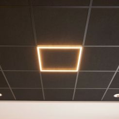 zwarte LED paneel hollow - 60x60 cm - CCT 3000 / 4000 / 6000K - T24 standaard systeem - 32W - Edge lit - Philips CertaDrive - met snoer en stekker