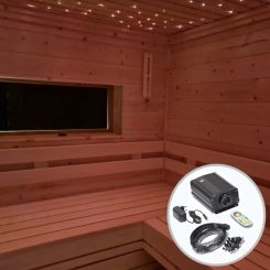 Sterrenhemel Sauna plafond set - voor sauna - 25 fibers - 300 kleuren RGB+W - dimbaar met afstandsbediening #spec