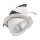 LED downlight - 28 / 42 watt - kantelbaar- draaibaar - 4000K - rond 190 mm - gatmaat 175 mm - banaanspot - wit huis - adereind aansluiting